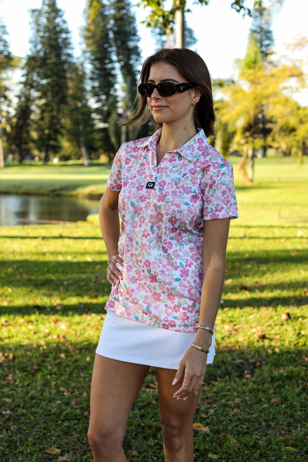 CA Ladies V-Neck Golf Shirt | Fairway Bloom