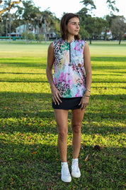 CA Ladies Sleeveless Zipper Golf Shirt | Safari Blush