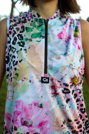 CA Ladies Sleeveless Zipper Golf Shirt | Safari Blush