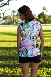 CA Ladies Sleeveless Zipper Golf Shirt | Safari Blush