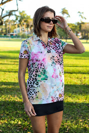 CA Ladies V-Neck Golf Shirt | Safari Blush