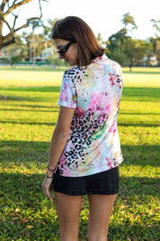 CA Ladies V-Neck Golf Shirt | Safari Blush