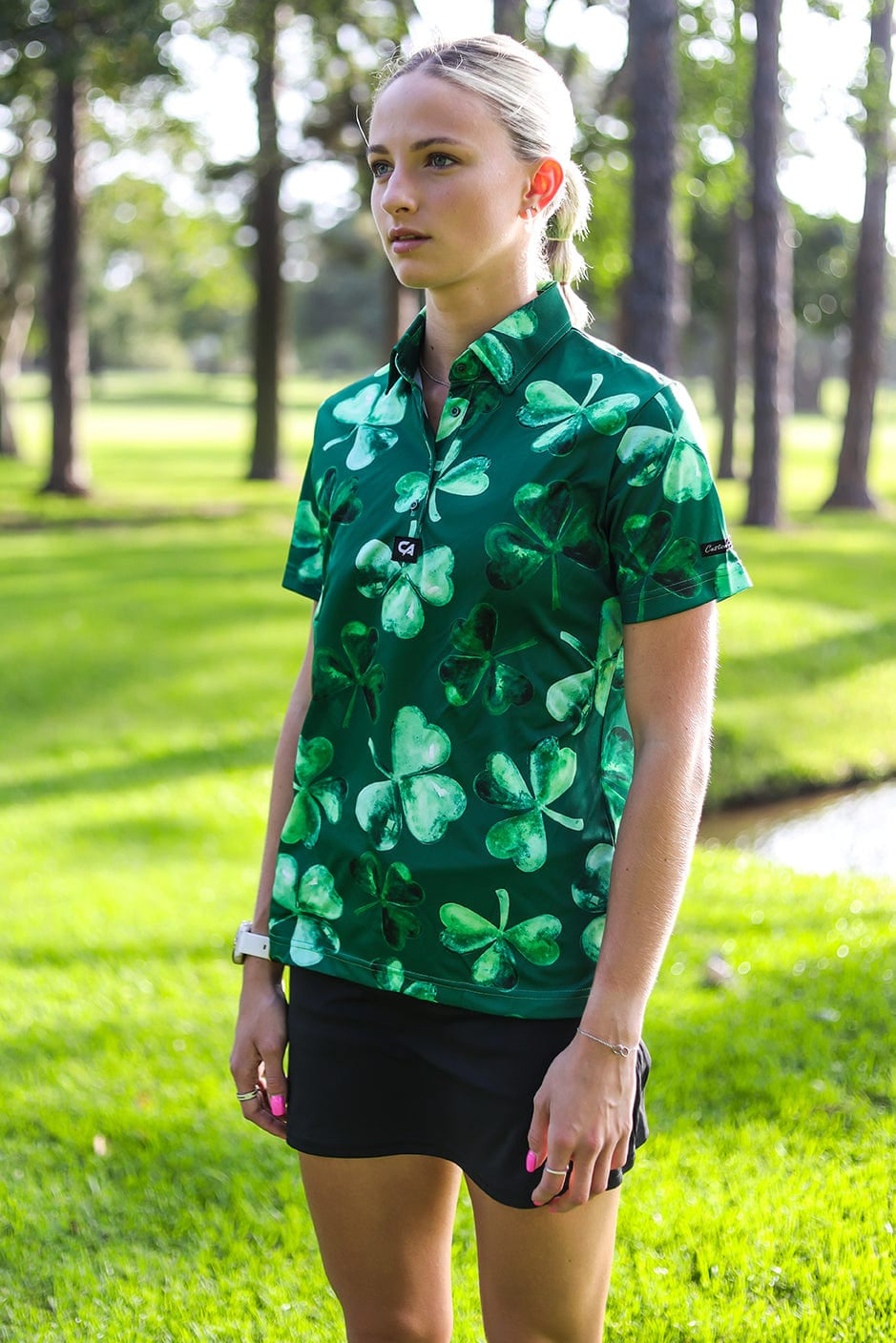 CA Ladies Funky Golf Shirt | Lucky Clovers