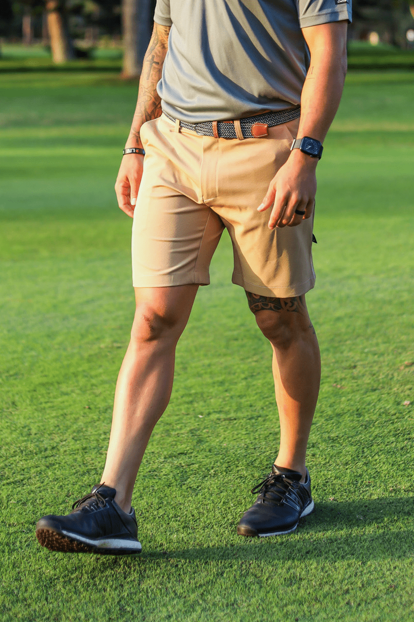 CA Flow Golf Shorts Khaki – Custom Apparel - Main Image