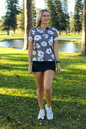 CA Ladies Funky Golf Shirt | Taupe Bloom