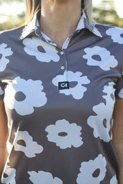 CA Ladies Funky Golf Shirt | Taupe Bloom
