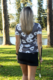 CA Ladies Funky Golf Shirt | Taupe Bloom