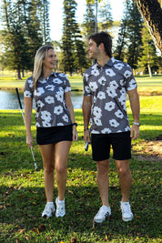 CA Ladies Funky Golf Shirt | Taupe Bloom