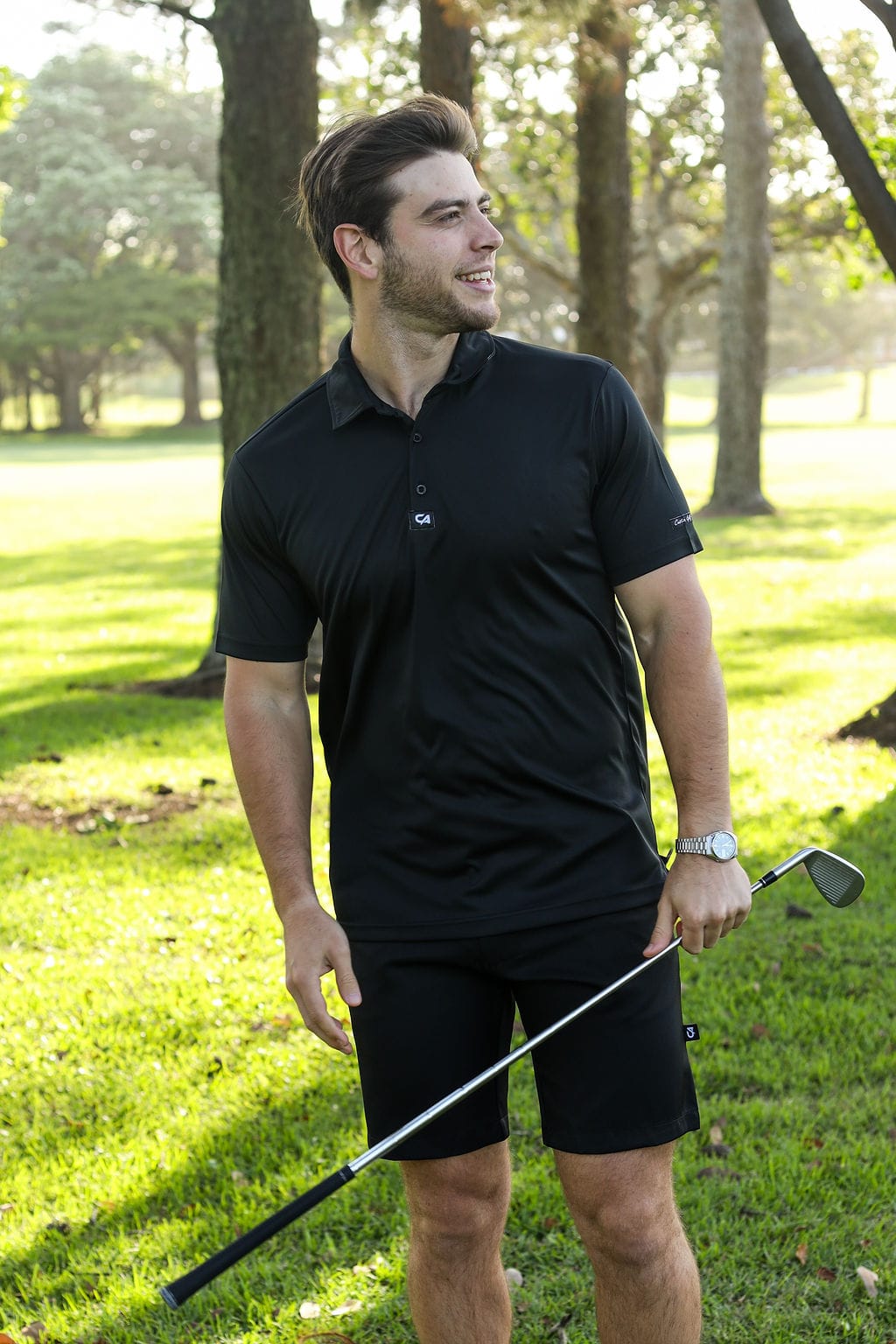 CA Iconic Golf Shirt Black – Custom Apparel