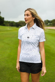 CA Ladies Funky Golf Shirt | Ink Splatter