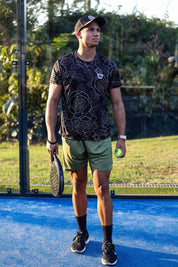 CA Padel Shirt | Black/White Roses