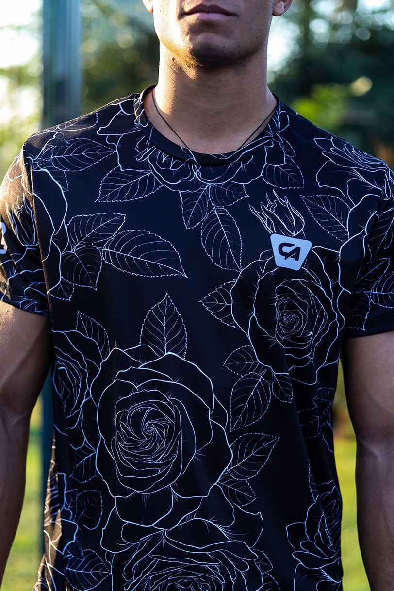 CA Padel Shirt | Black/White Roses