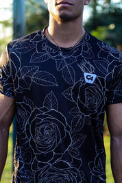 CA Padel Shirt | Black/White Roses