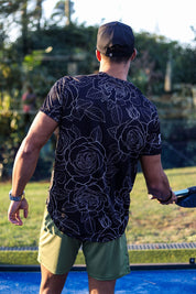CA Padel Shirt | Black/White Roses
