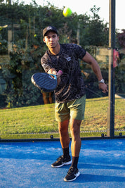 CA Padel Shirt | Black/White Roses