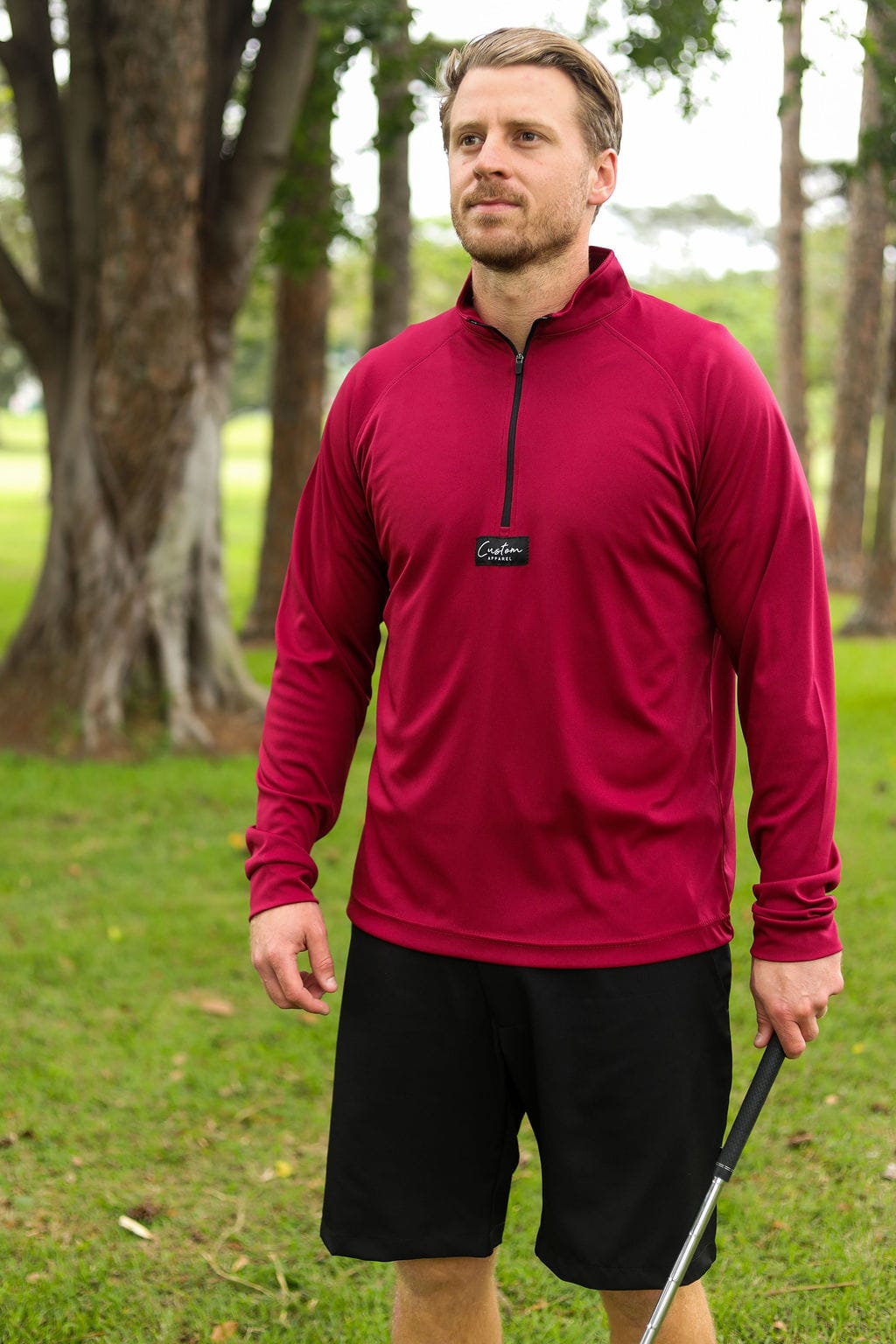 CA 365 1/4 Zip Jersey | Burgundy