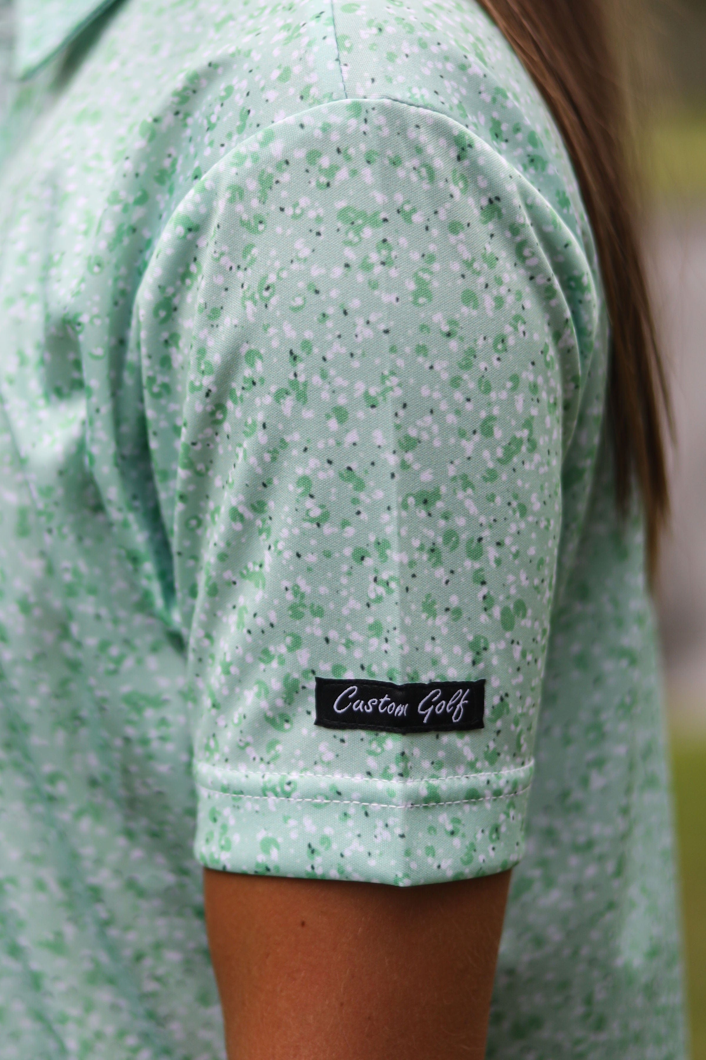 CA Ladies Funky Golf Shirt | Green Splatter