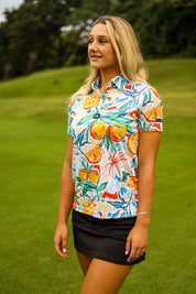 CA Ladies Funky Golf Shirt | Abstract Oranges