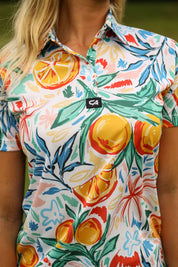 CA Ladies Funky Golf Shirt | Abstract Oranges
