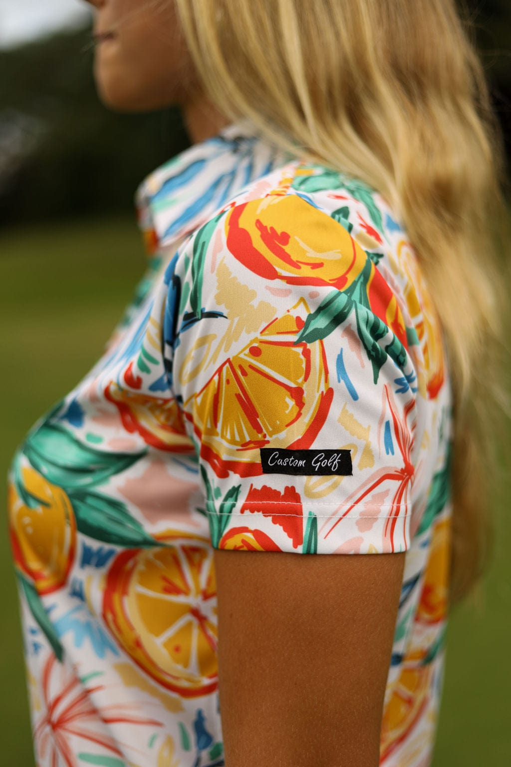 CA Ladies Funky Golf Shirt | Abstract Oranges