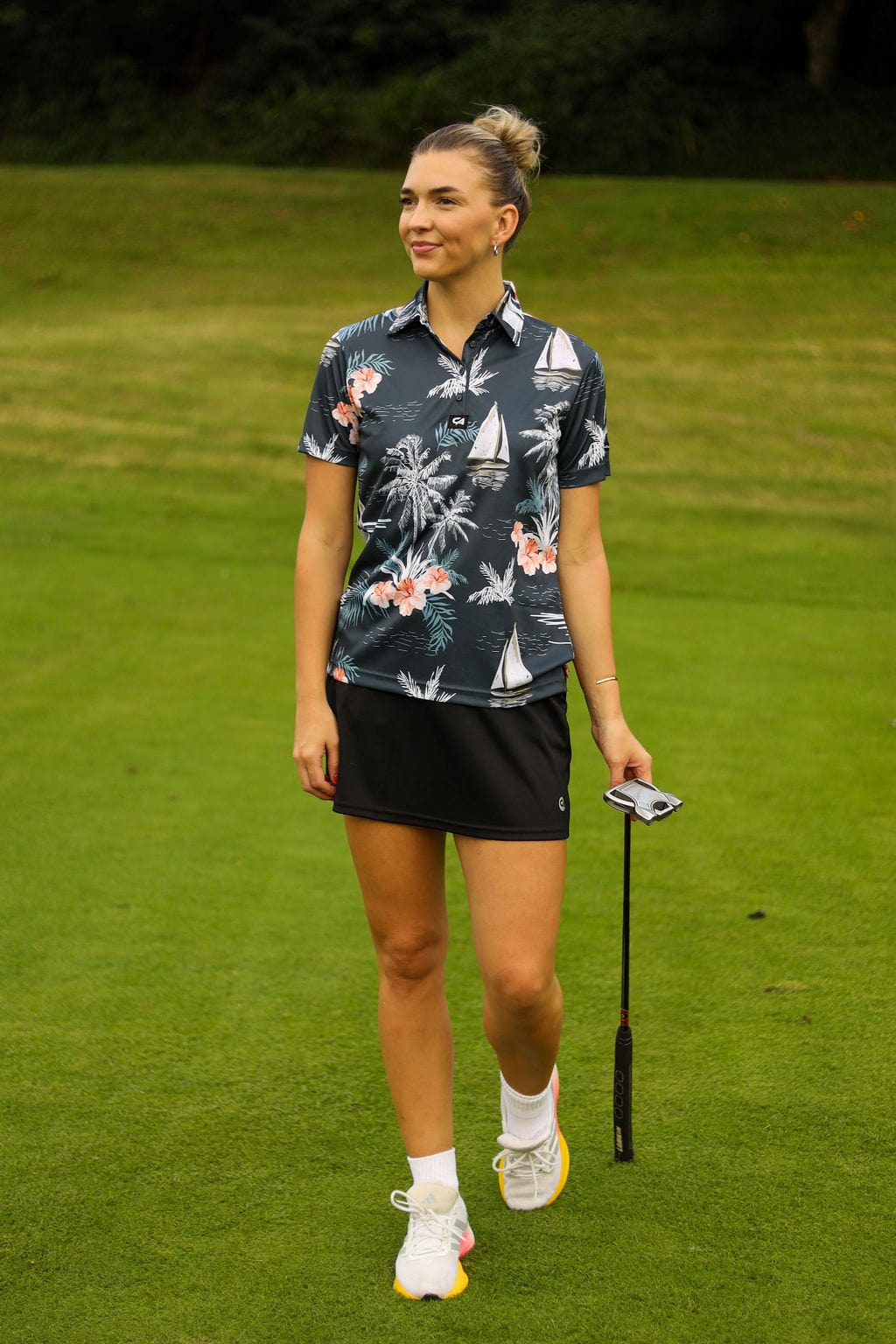 CA Ladies Funky Golf Shirt | Let's Go Sailing