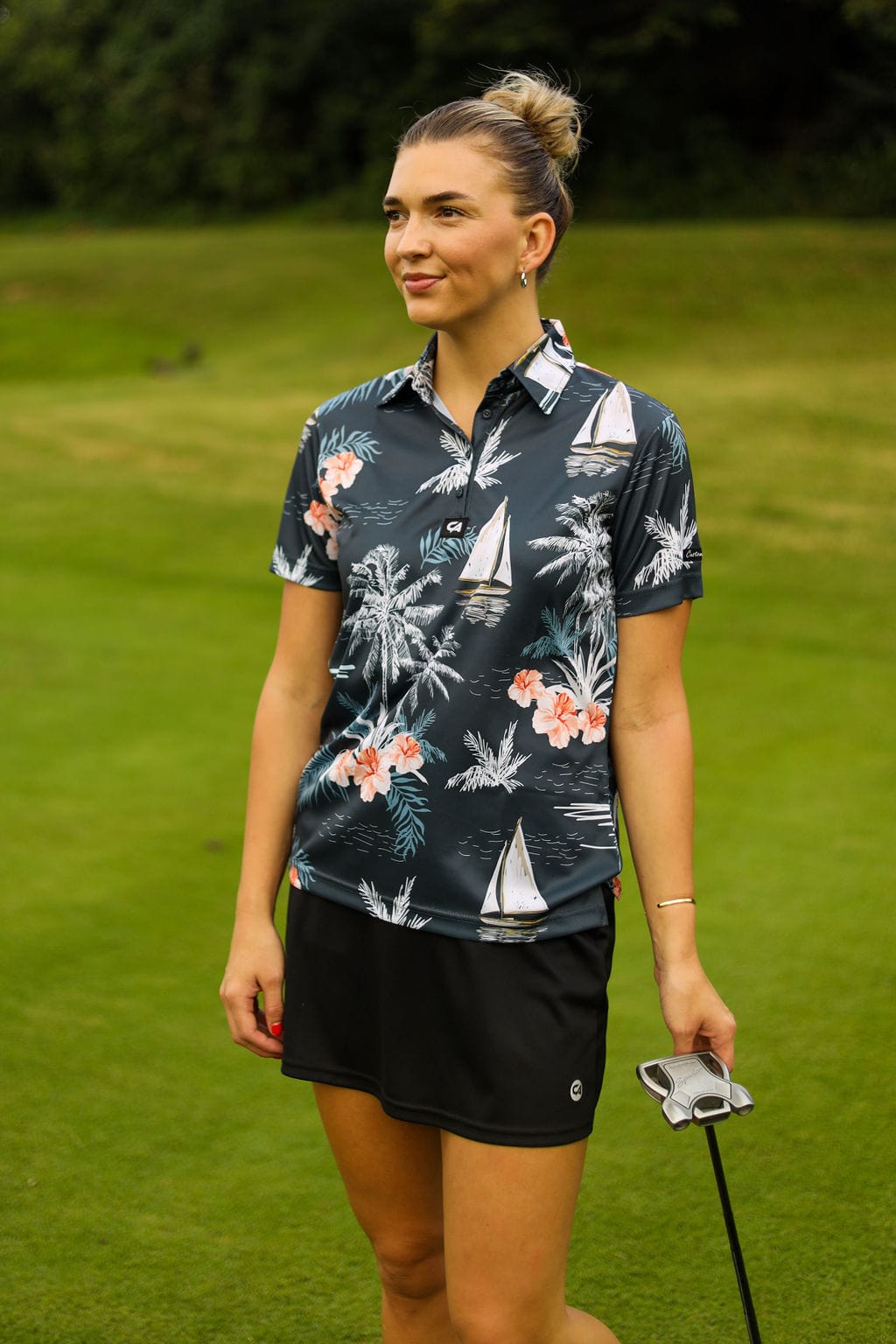 CA Ladies Funky Golf Shirt | Let's Go Sailing