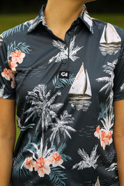 CA Ladies Funky Golf Shirt | Let's Go Sailing