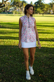 CA Ladies Sleeveless Zipper Golf Shirt | Fairway Bloom