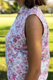 CA Ladies Sleeveless Zipper Golf Shirt | Fairway Bloom