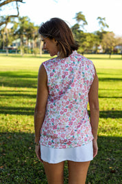 CA Ladies Sleeveless Zipper Golf Shirt | Fairway Bloom