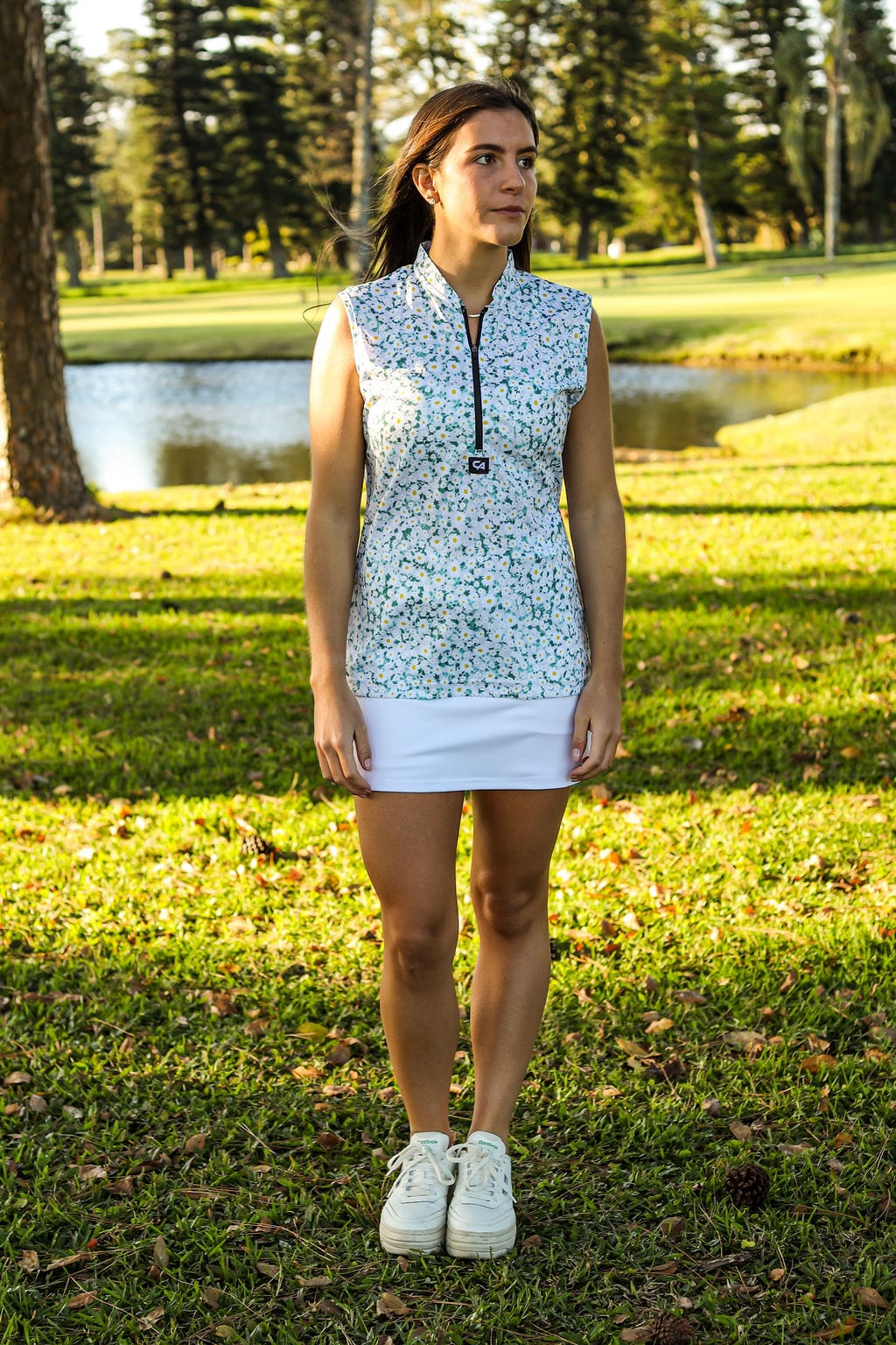 CA Ladies Sleeveless Zipper Golf Shirt | Daily Greens