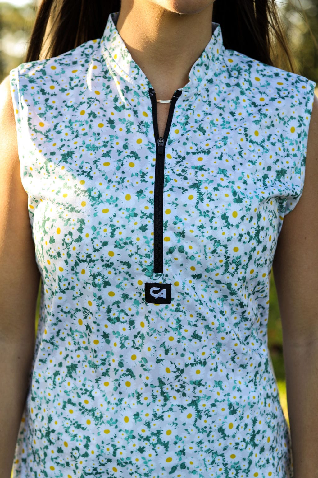 CA Ladies Sleeveless Zipper Golf Shirt | Daily Greens