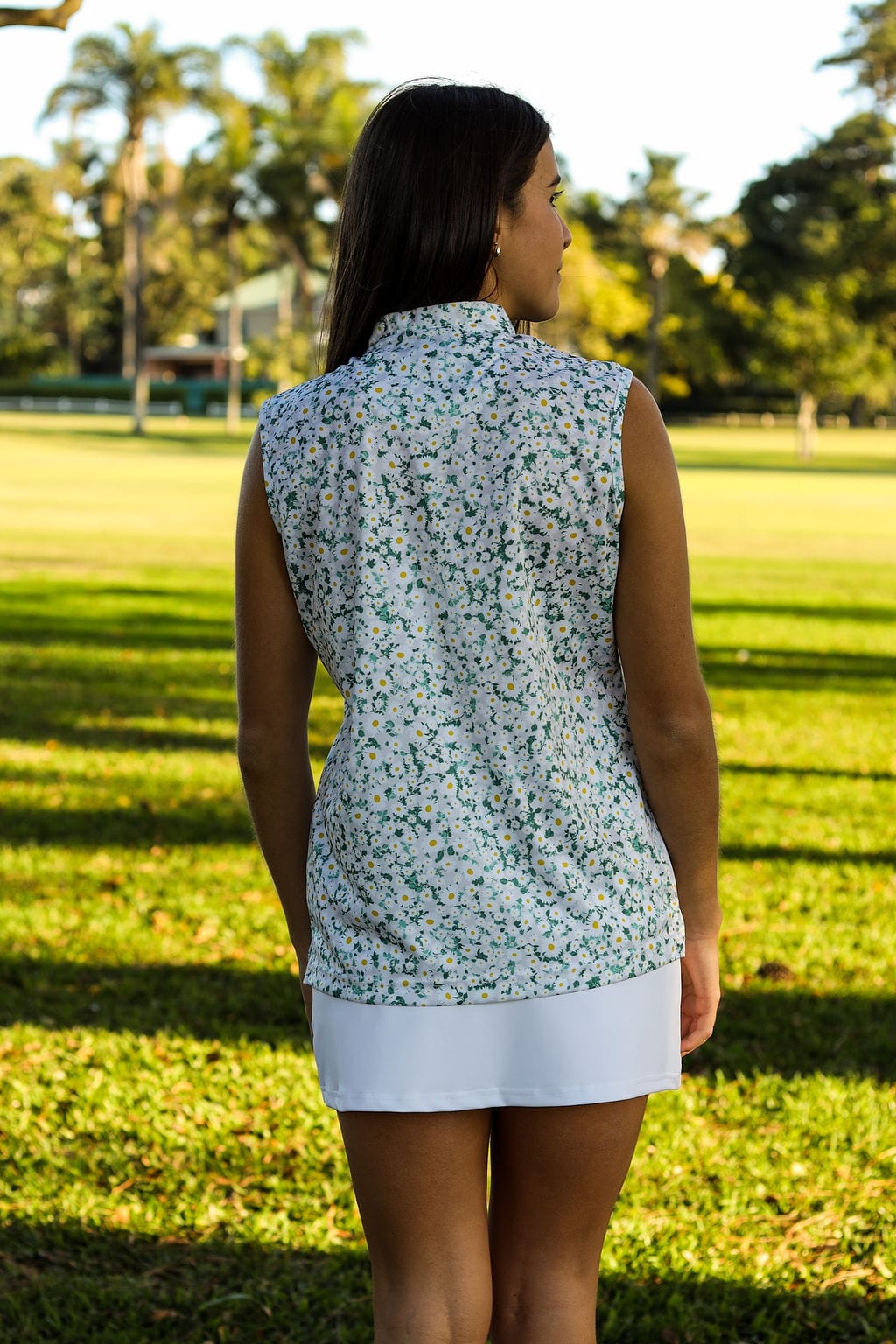 CA Ladies Sleeveless Zipper Golf Shirt | Daily Greens