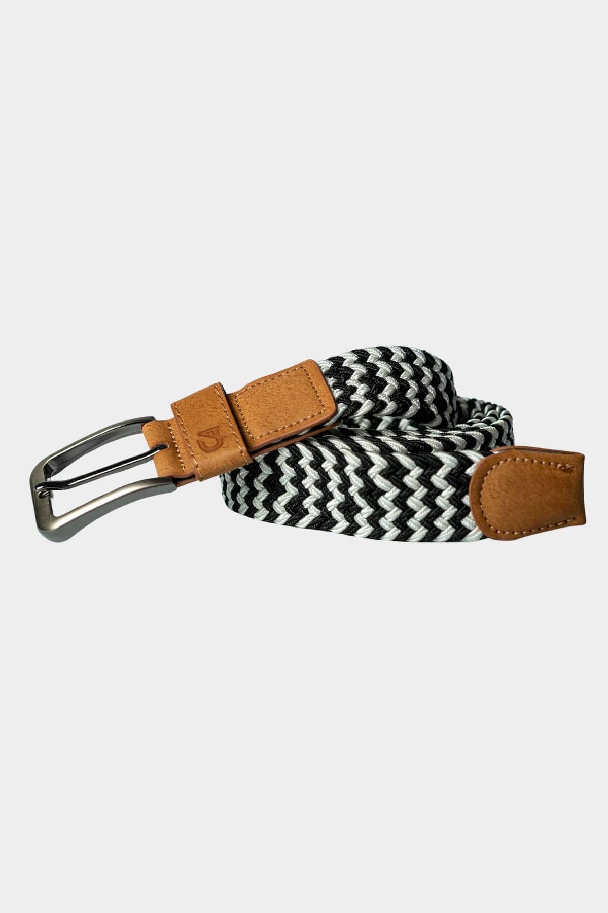 CA Woven Belts Black & White Stripe Custom Apparel