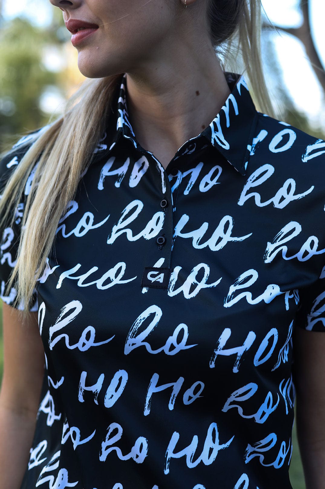 CA Ladies Funky Golf Shirt | Merry Christmas