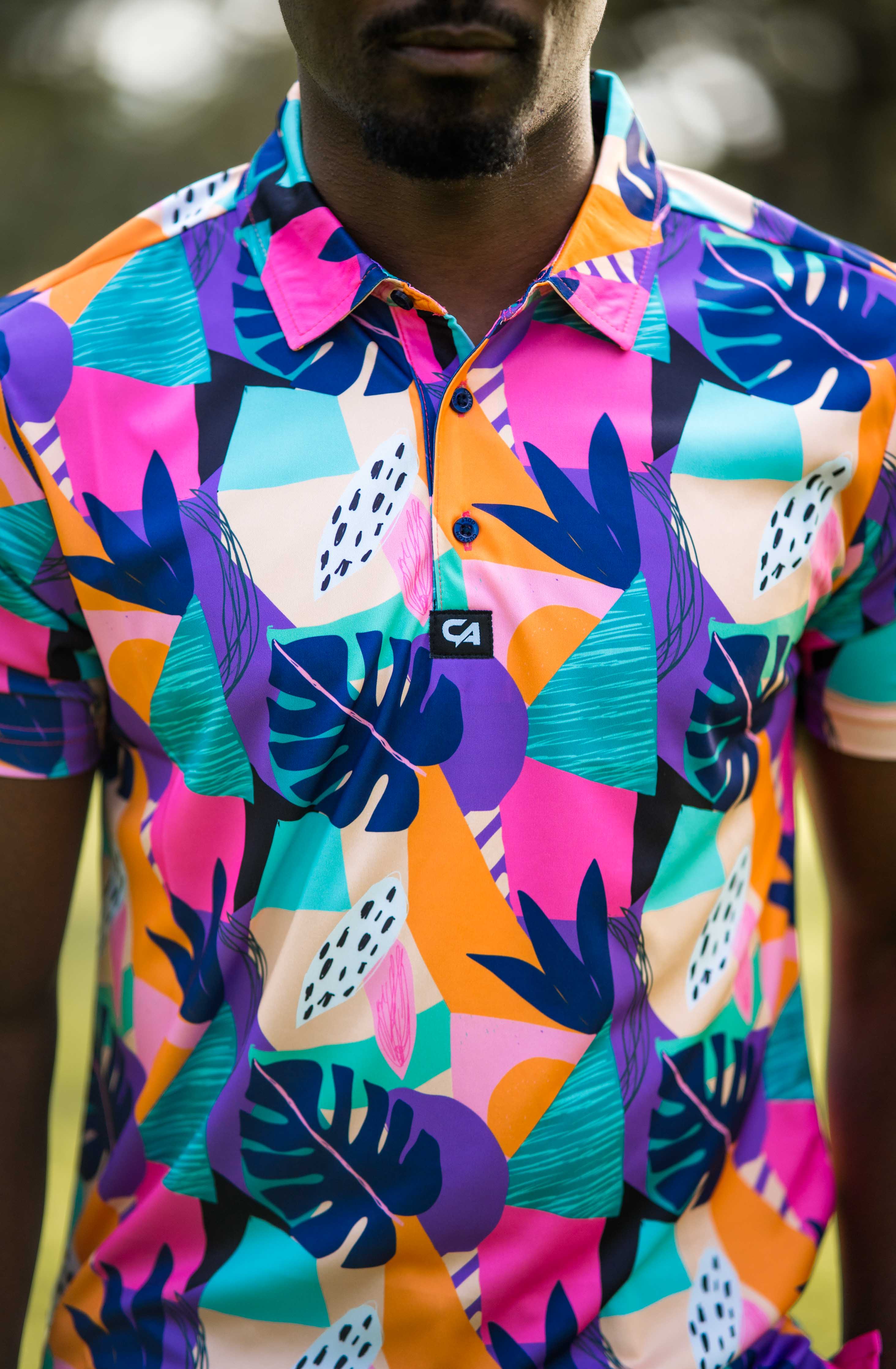 CA Funky Golf Shirt | Tropical Geometric