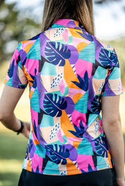 CA Ladies Funky Golf Shirt | Tropical Geometric