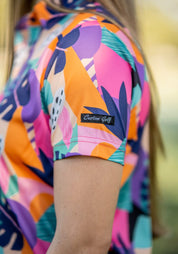 CA Ladies Funky Golf Shirt | Tropical Geometric