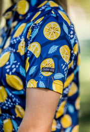 CA Ladies Funky Golf Shirt | Navy Lemon Zest