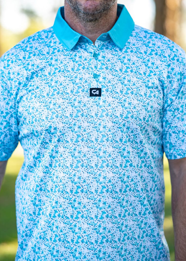 CA Premium Golf Shirt | Aqua Blossoms