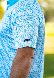 CA Premium Golf Shirt | Aqua Blossoms