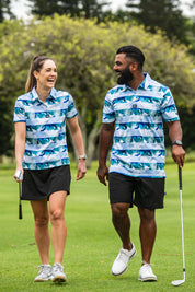 CA Ladies Funky Golf Shirt | Striped Floral