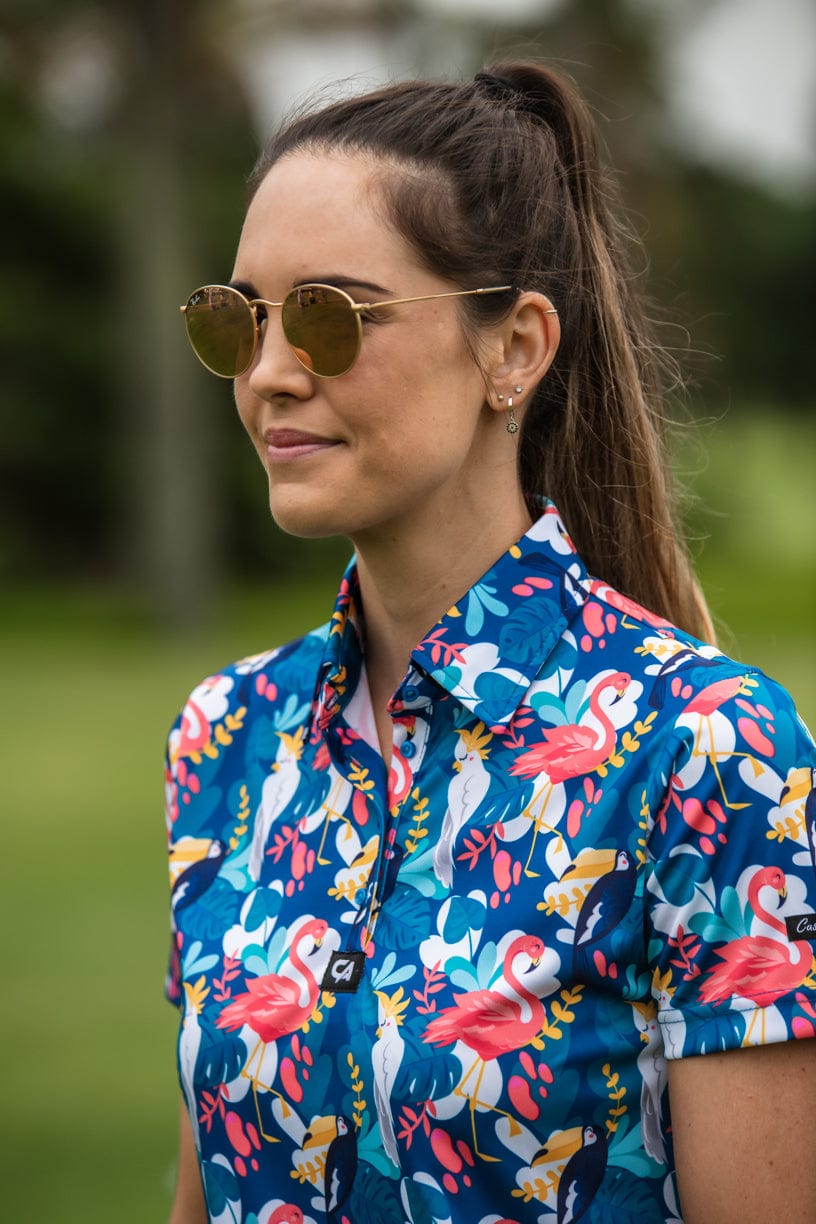 CA Ladies Funky Golf Shirt | Tropical Birds