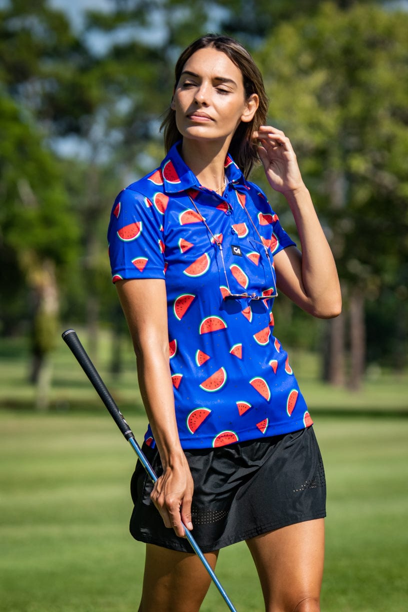 CA Ladies Funky Golf Shirt | Royal Watermelons
