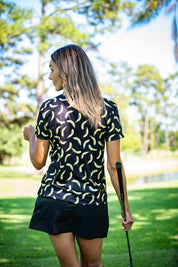 CA Ladies Funky Golf Shirt | Black Bananas