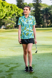 CA Ladies Funky Golf Shirt | Green Bananas