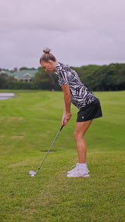 CA Ladies Funky Golf Shirt | Palm Silhouette