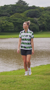 CA Ladies Funky Golf Shirt | Cactus Stripes