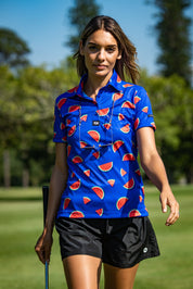 CA Ladies Funky Golf Shirt | Royal Watermelons