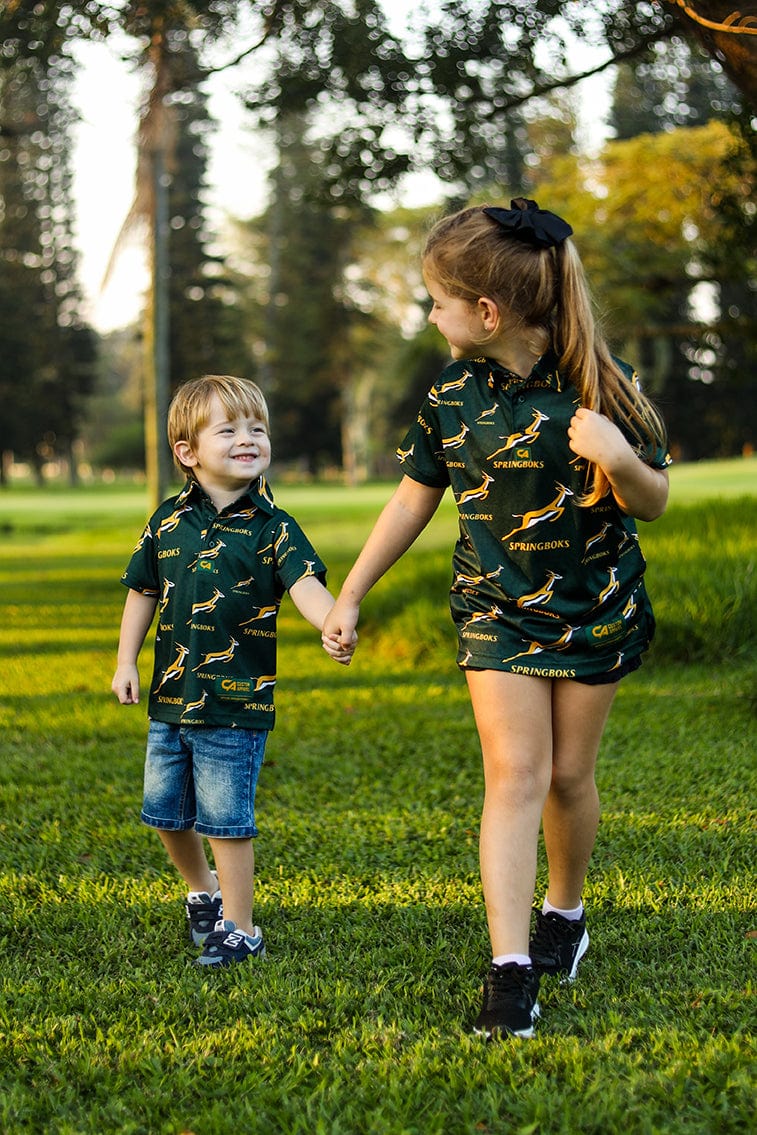 CA JNR Unisex Springbok Golf Shirt | Green Ethnic